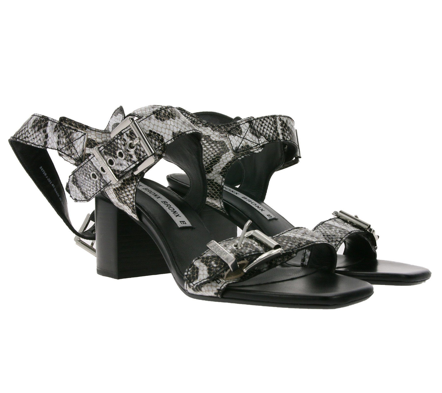 Bronx »Bronx Absatz-Sandalette elegante Damen Echtleder-Sandalen Schlangen  Optik Party-Schuhe Schwarz/Weiß« Outdoorschuh online kaufen | OTTO