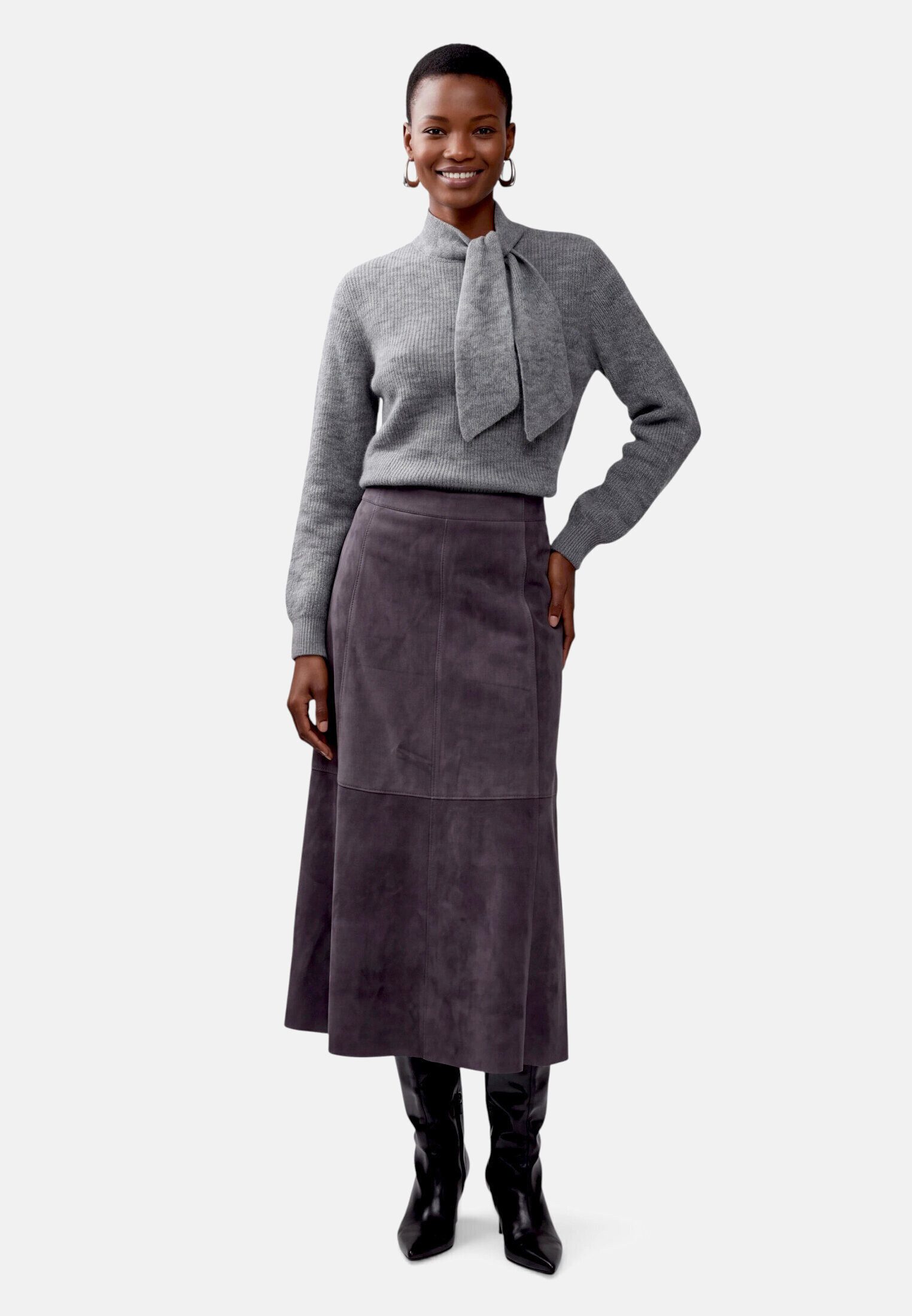 Zero Strickpullover Damen mit Stehkragen (1-tlg) Struktur