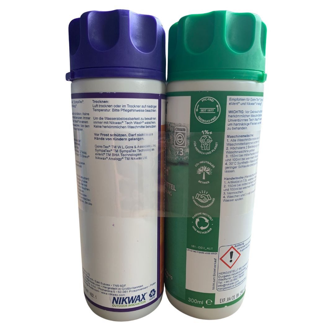 Nikwax NIKWAX Tech Wash und TX Direct Wash In 2 x 0,3 L Doppelpack Spezialwaschmittel