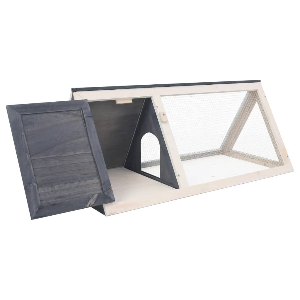 vidaXL Kleintierstall, Kleintier-/Kaninchenstall Grau Holz