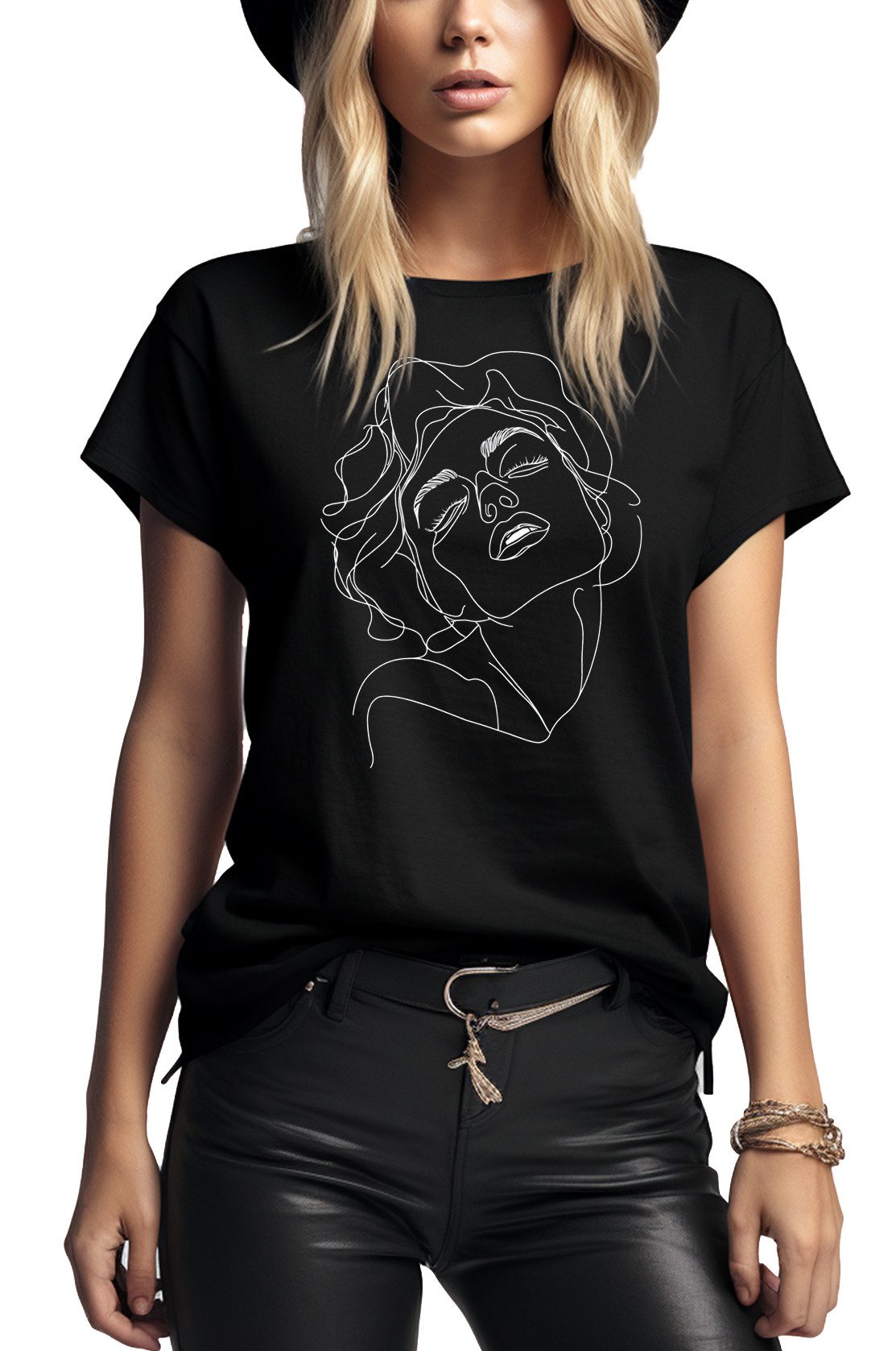 MAKAYA Print-Shirt mit Frauenmotiv für Damen günstig online kaufen