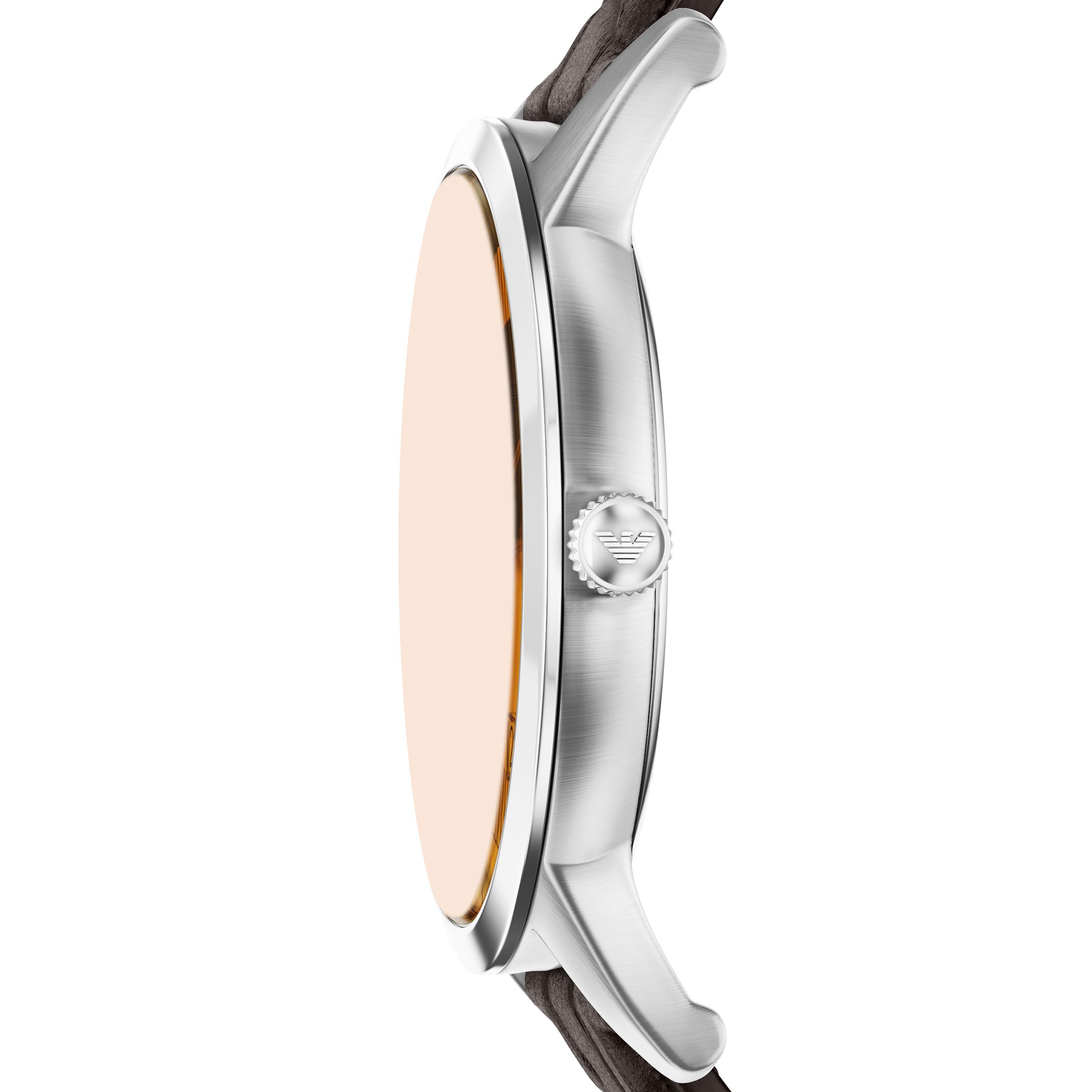 Emporio Armani Quarzuhr AR11783, Armbanduhr, Herrenuhr, Lederarmband, analog, Tag