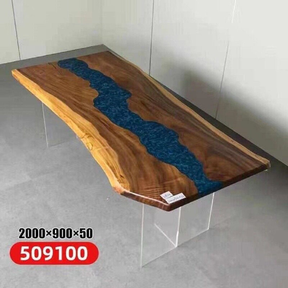 JVmoebel Esstisch Esstisch Meer Wasser River Echtes Holz Flusstisch 200x90 Epoxidharz (1-St), Made in Europa