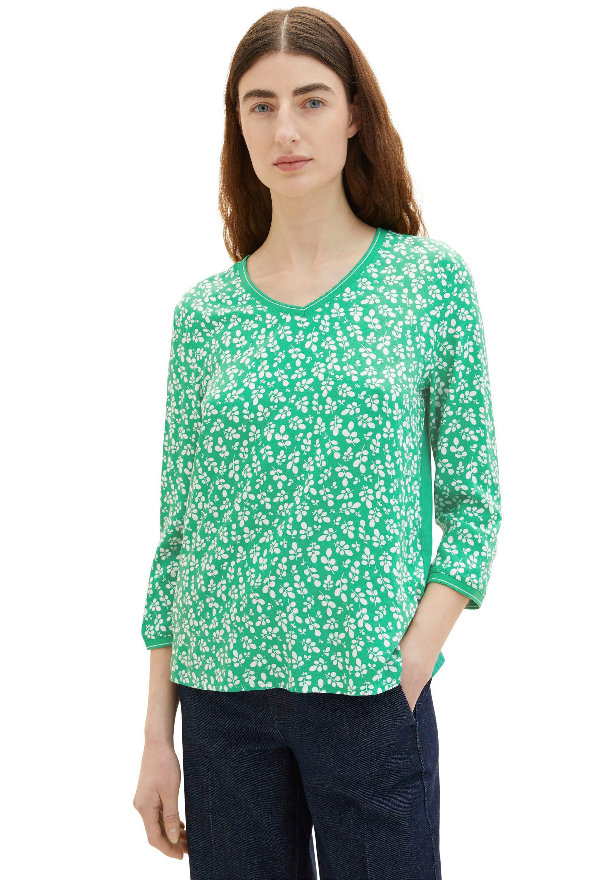 TOM TAILOR T-Shirt Bedruckung mit green flor