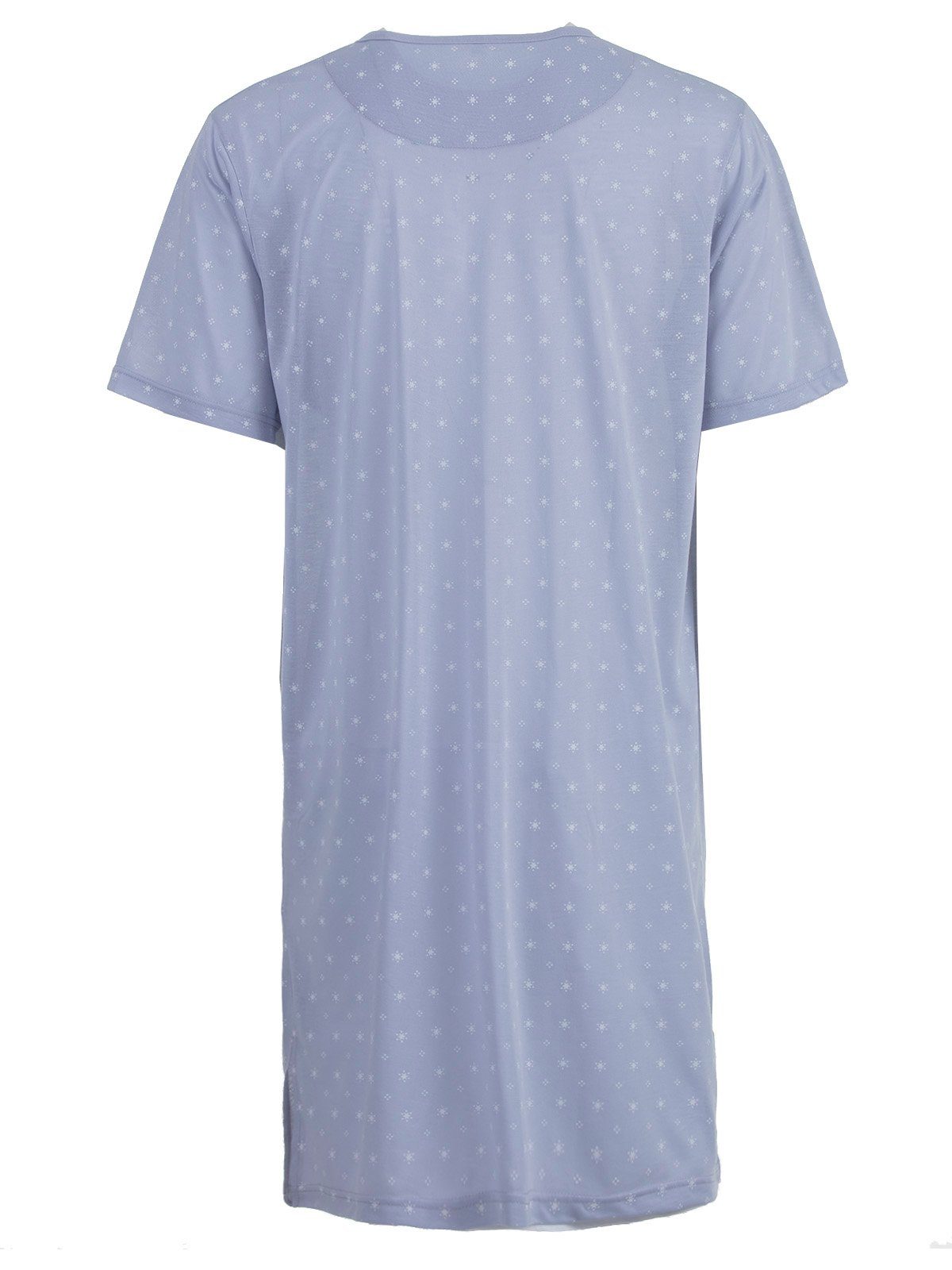 Nachthemd Kurzarm Nachthemd grau - Lucky Brusttasche Sonne
