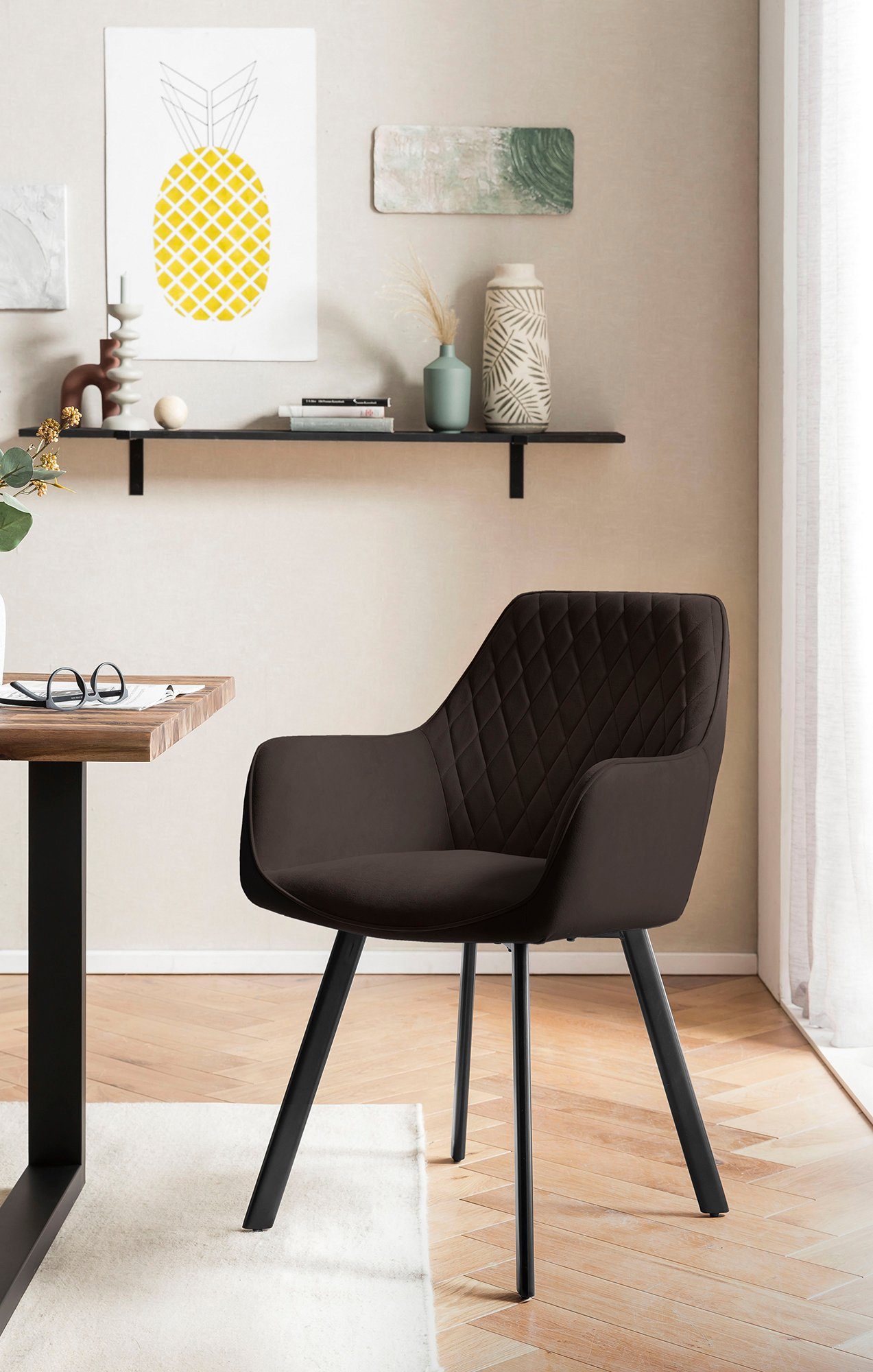 SalesFever Armlehnstuhl "Komfortabler Esszimmerstuhl im eleganten Stil", (S günstig online kaufen