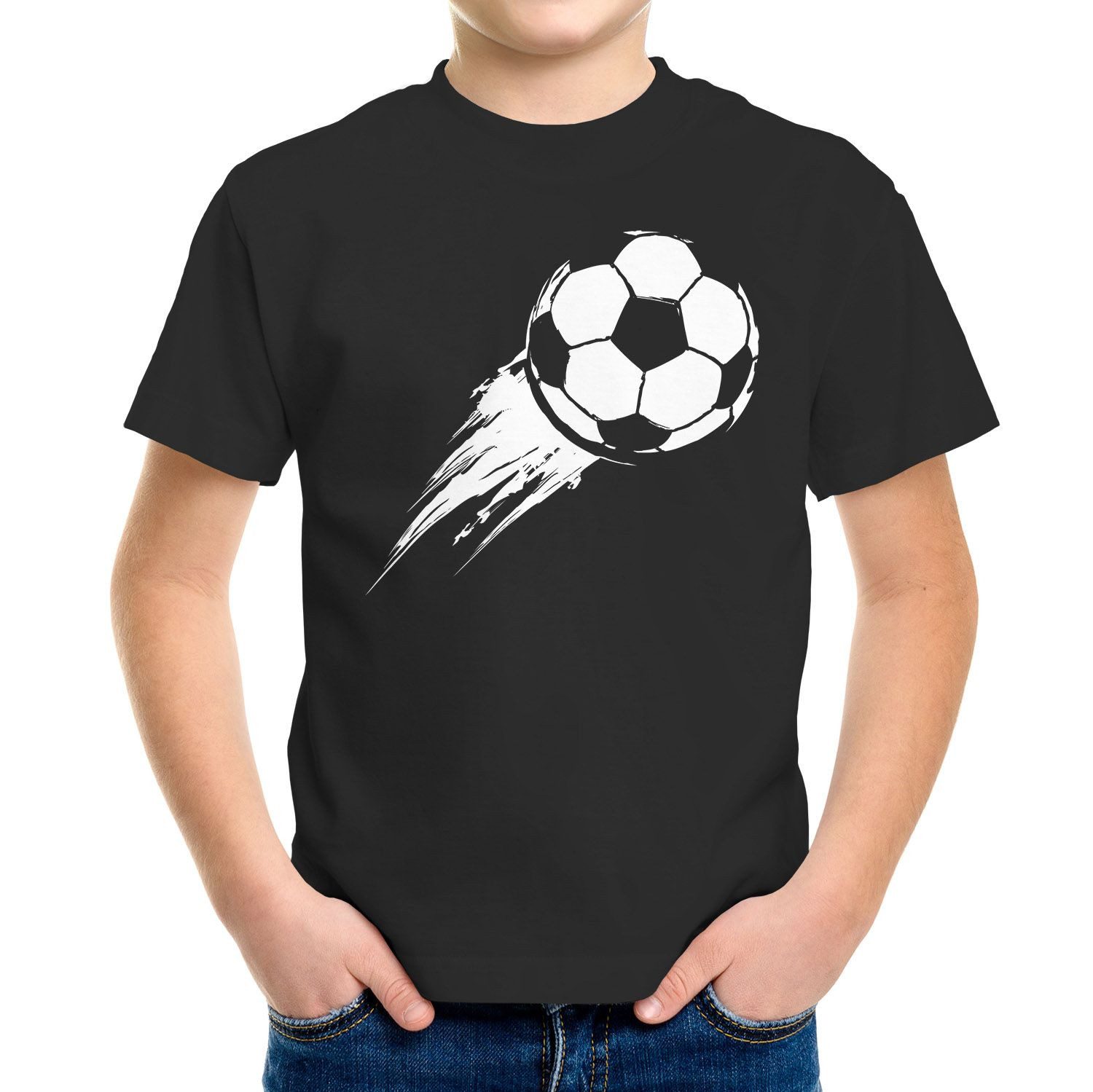 Print-Shirt Kinder T-Shirt Jungen Fußball-Motiv Sport-Kleidung Geschenk für