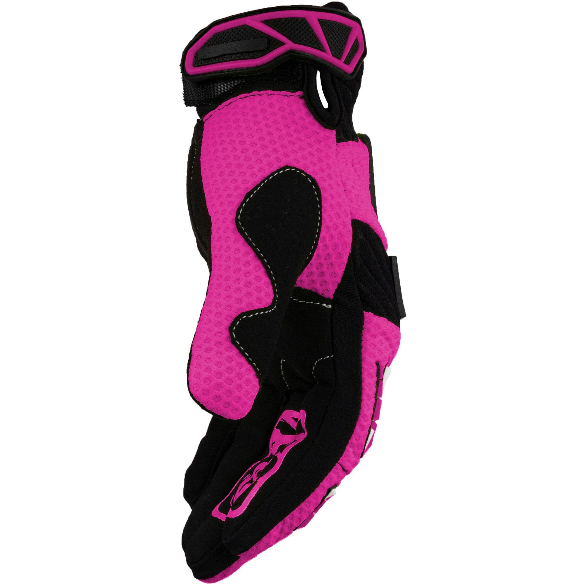 Motorradhandschuhe Faustschlag pink Weiteneinstellung