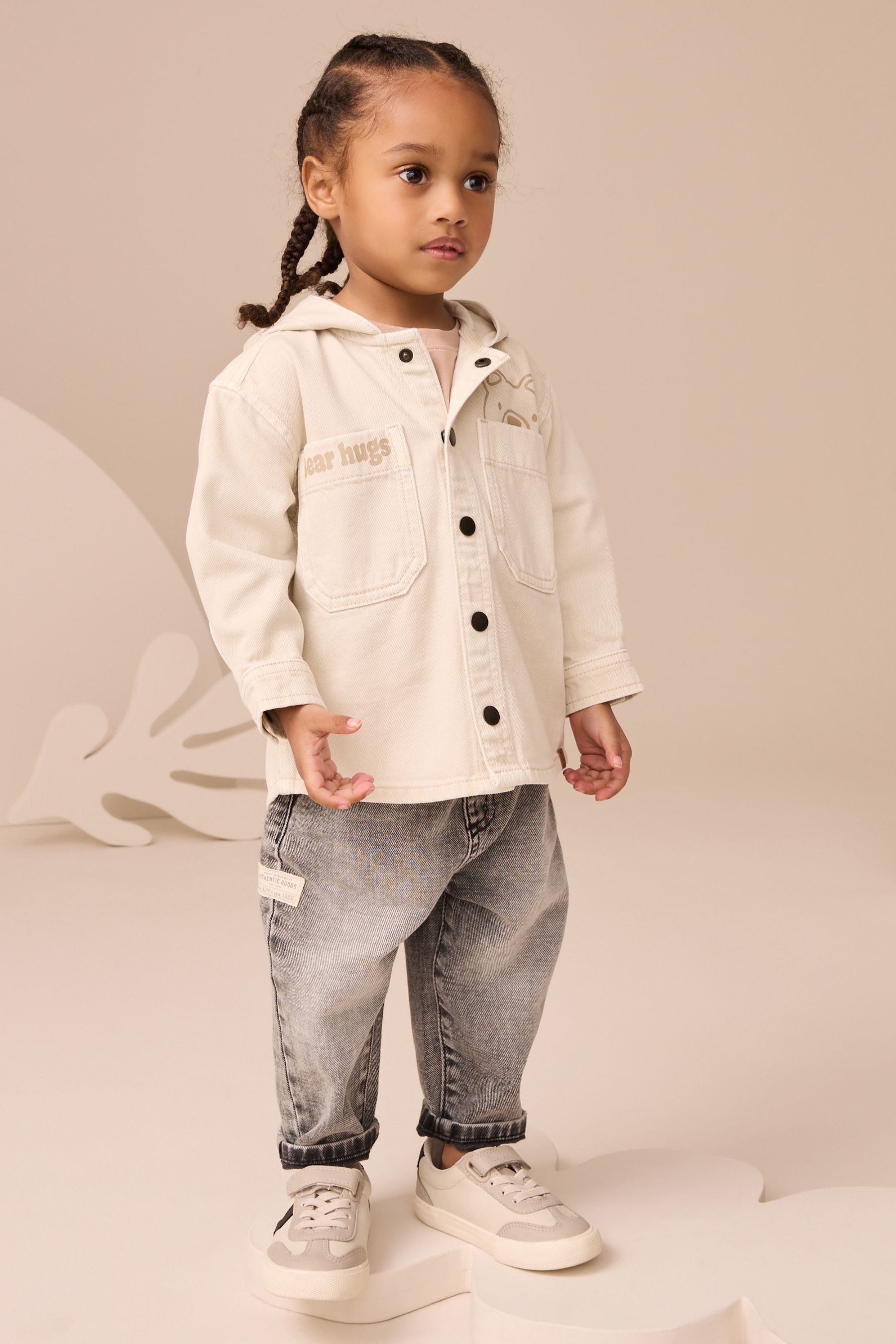 Next Kapuzenpullover Twill-Hemdjacke und T-Shirt im Set (2-tlg)