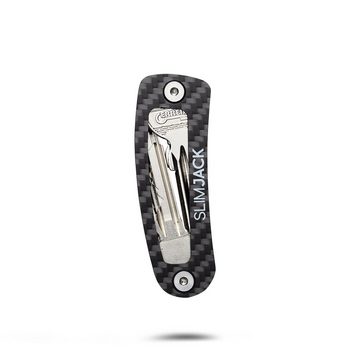 SLIMJACK Schlüsselanhänger SLIMJACK Keyholder V2 – kompakter Carbon Schlüsselhalter, Für bis zu 14 Schlüssel + Autoschlüssel, 8 x 3 x 0,8 cm