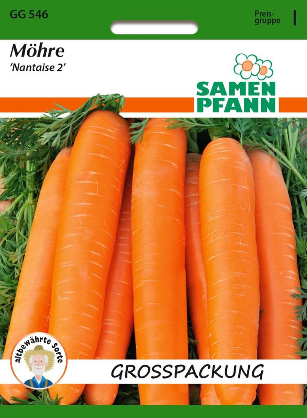 SAMEN PFANN Gemüsesamen Möhre, Nantaise 2 Großpackung - Möhren-Samen Saatgut Samen, Daucus carota