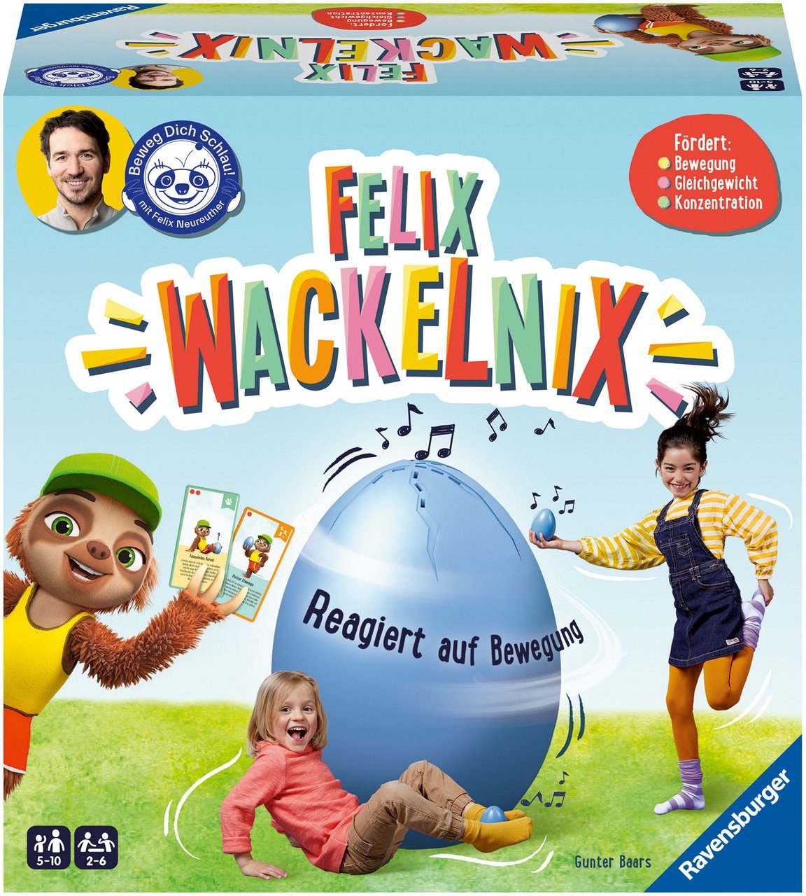 Ravensburger Spiel, Gemeinschaftsspiel Felix Wackelnix, Made in Europe, FSC® - schützt Wald - weltweit