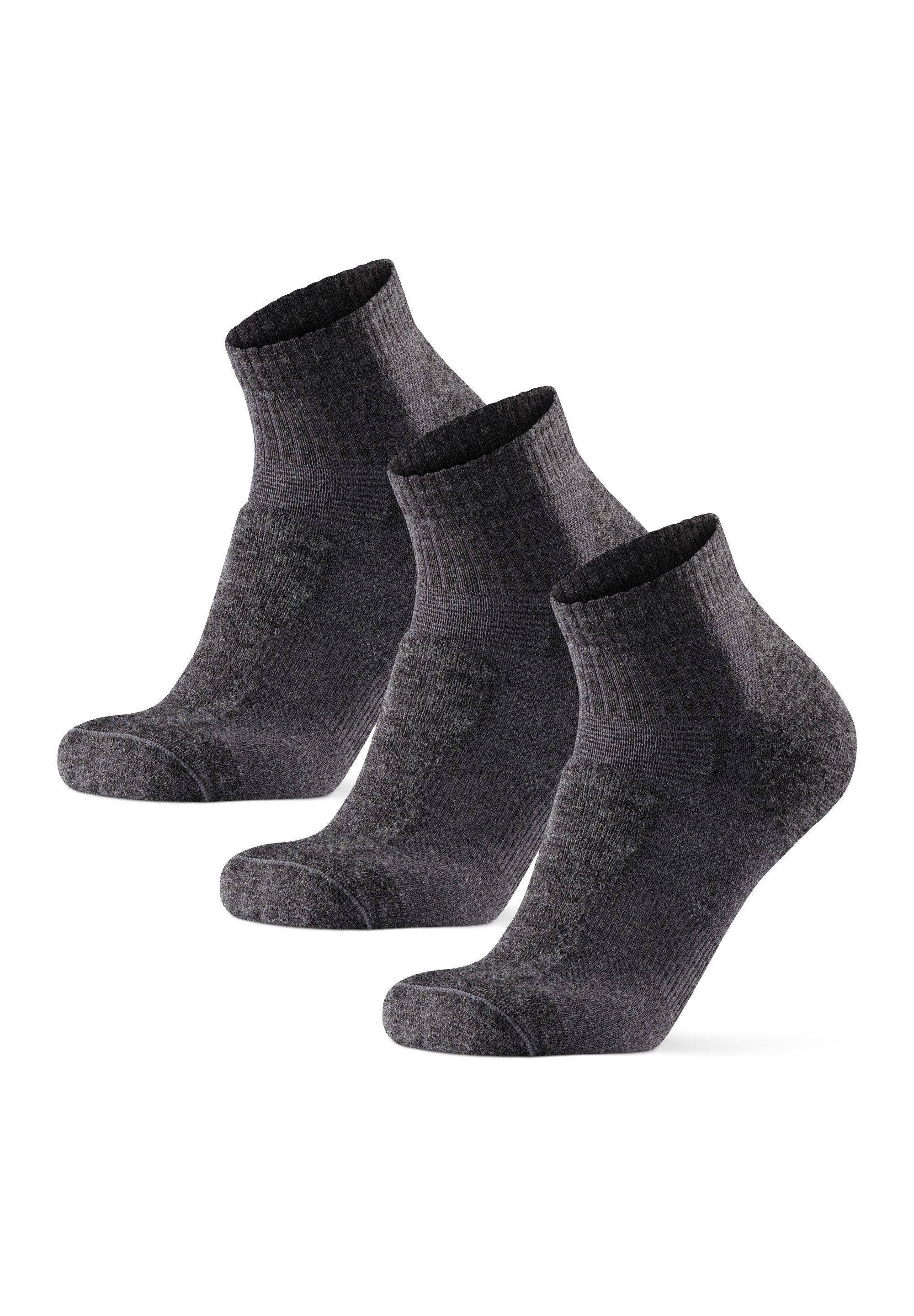 DANISH ENDURANCE Basicsocken Merino Hiking Low (Packung, 3-Paar) Outdoor Aktivitäten, für Herren, Damen & Kinder