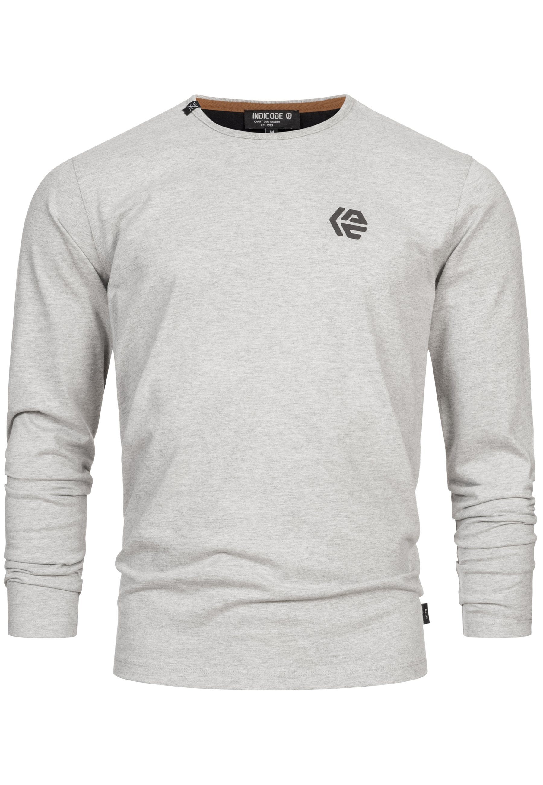 Indicode Langarmshirt INTrense 100% Baumwolle günstig online kaufen