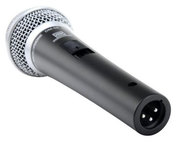 Pronomic Mikrofon DM-58 Dynamisches Gesangs Mikrofon mit Schalter (inkl. Mikrofonstativ, Mikroklemme und 5m XLR-Kabel, 4-tlg), Richtcharakteristik: Superniere