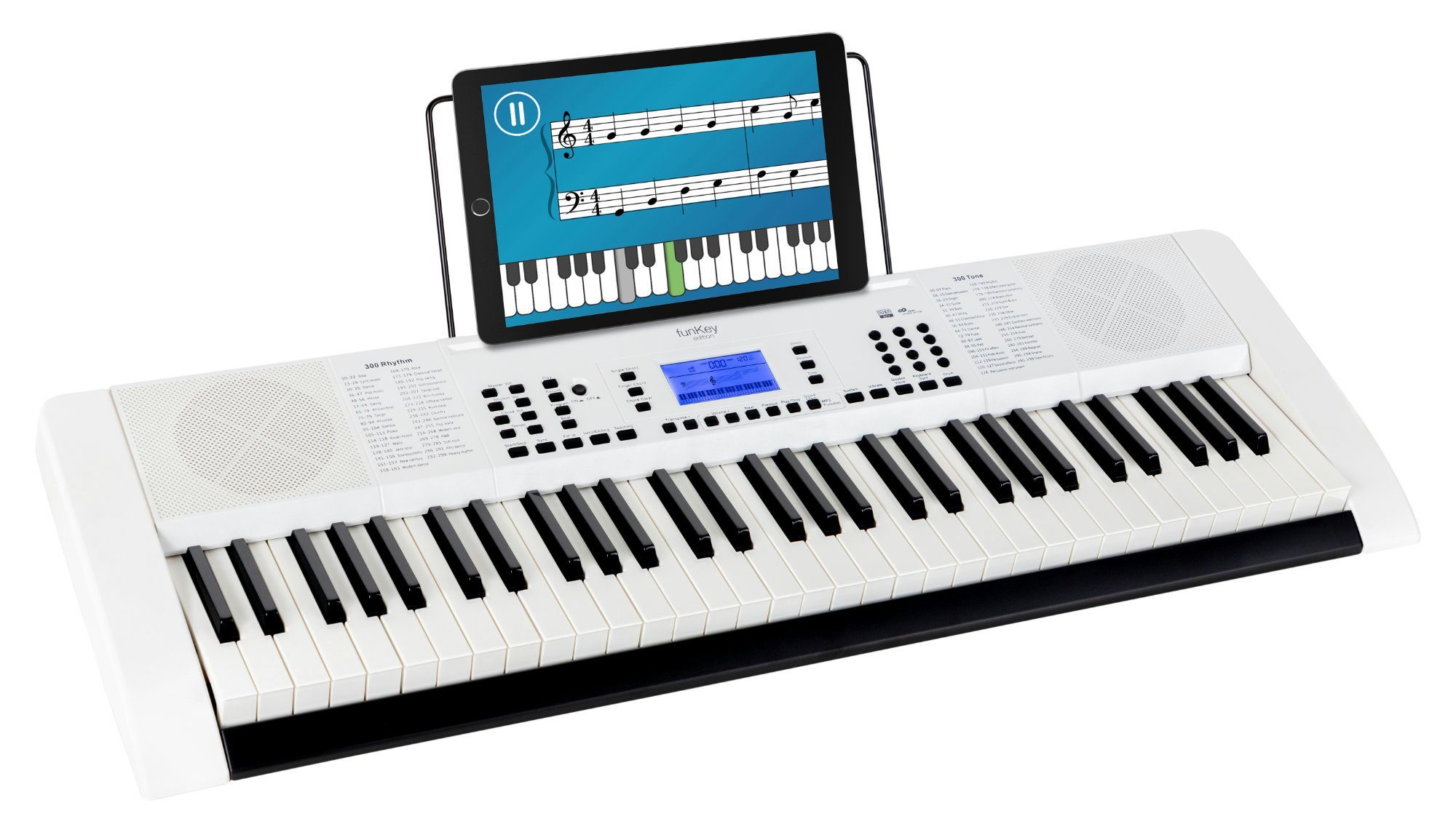 FunKey Home-Keyboard 61 Edition Pro (300 Sounds, 300 Rhythmen, MP3-/USB-Port) (3-St), mit Begleitautomatik und intelligente Lernfunktion