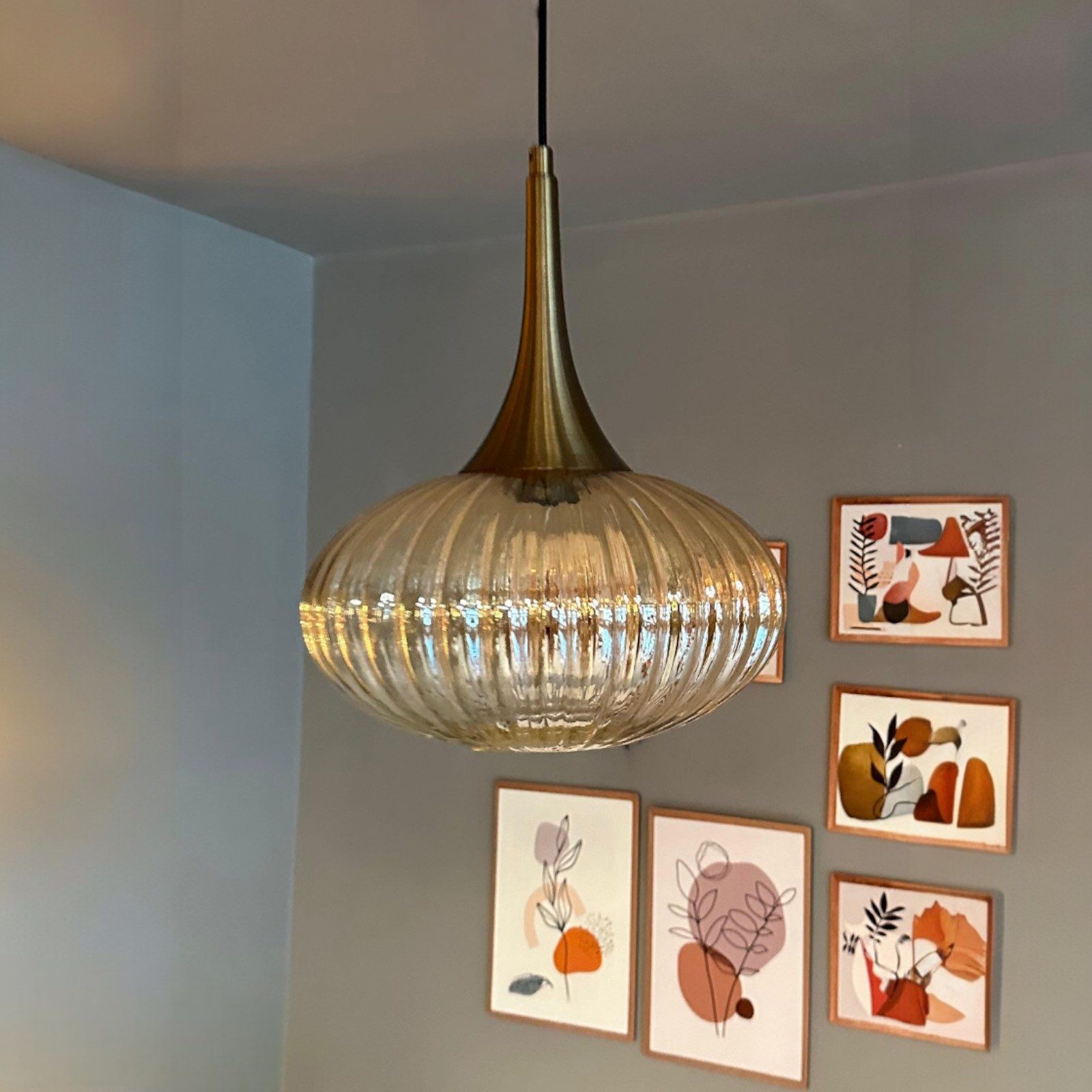 Bamyum Pendelleuchte Elegant Glas Pendelleuchte Hängelampe Restaurant Halle Beleuchtung, ohne Leuchtmittel