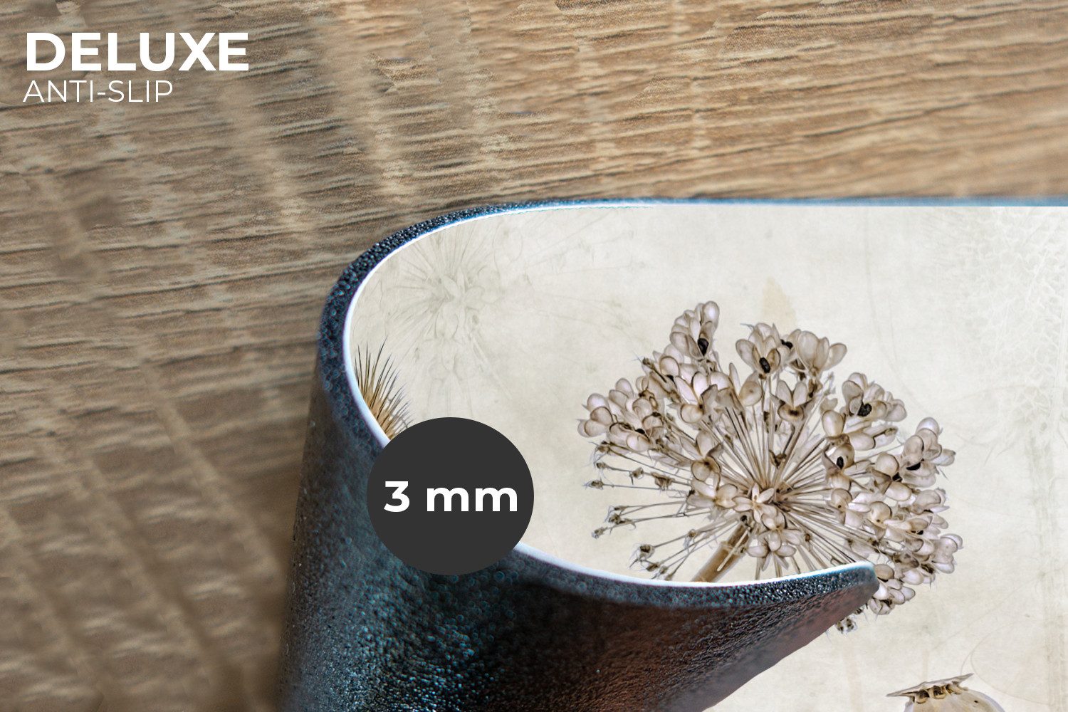 MuchoWow Platzset Blumen - Aquarell - Stilleben - Braun - Vintage, (6-St), Platzsets, Tischset, Abwaschbar, Tischsets, Platzdeckchen