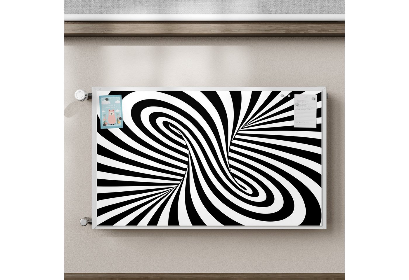 Thumbnail - DEQORI Magnetfolie 'Wirbelnde Illusion', beschreibbar Heizung Magnetmatte magnetisch Magnetfolie