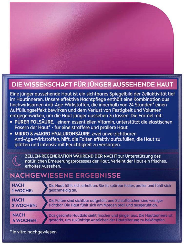 Nivea Nachtcreme CELLULAR EXPERT FILLER NACHTPFLEGE, Filler Effekt in 24 Stunden, für straffere und prallere Haut