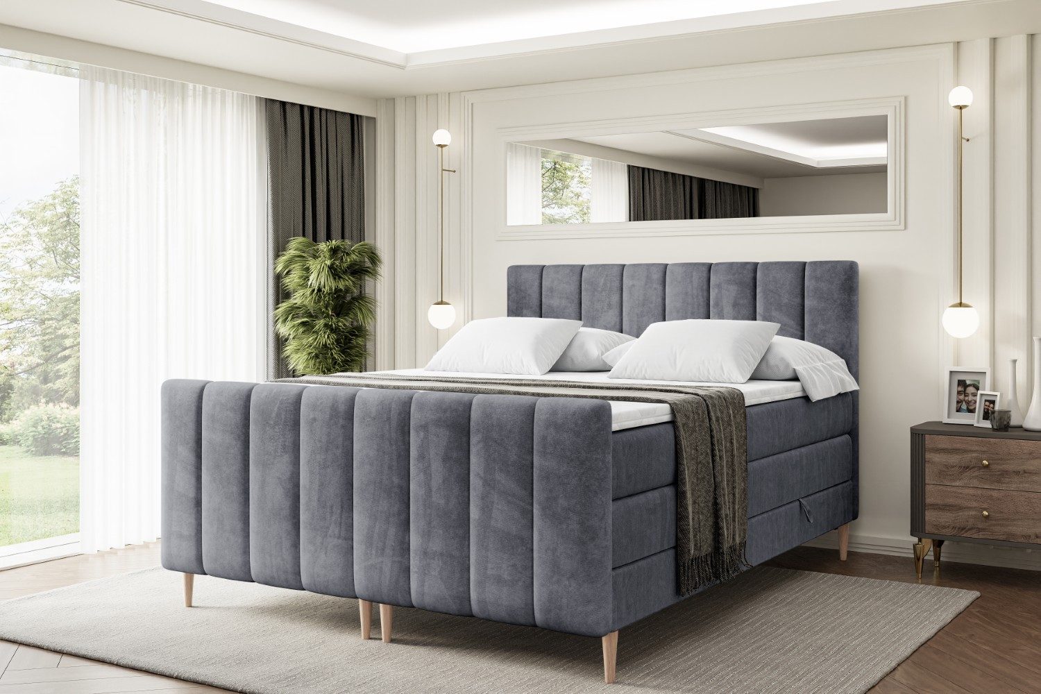 ALTDECOR Boxspringbett OTTA-F-Z KING (Multipocket-Matratze H4, günstig online kaufen