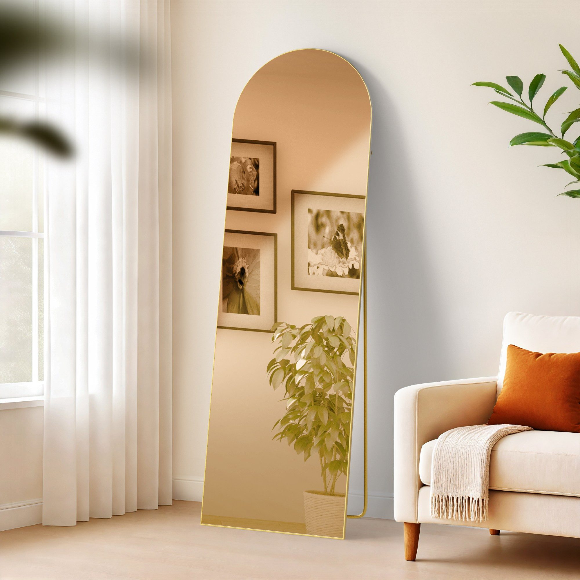 furnicato Standspiegel Spiegel Moline 160x50 cm Gold Glanz (1-St)