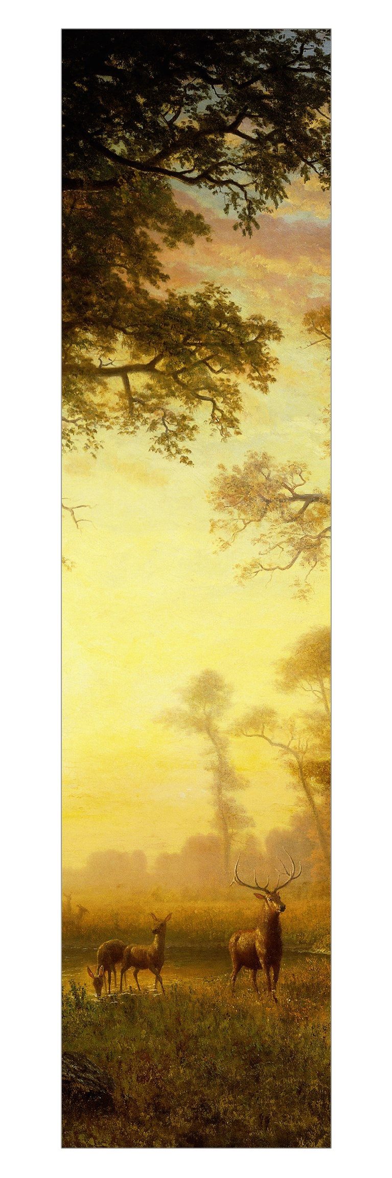 Bilderdepot24 Schiebegardine Flächenvorhang blickdicht Bierstadt Lichtung (1 St), halbtransparent, Wohnzimmer große Flächengardine lichtdurchlässig für Klemm-System