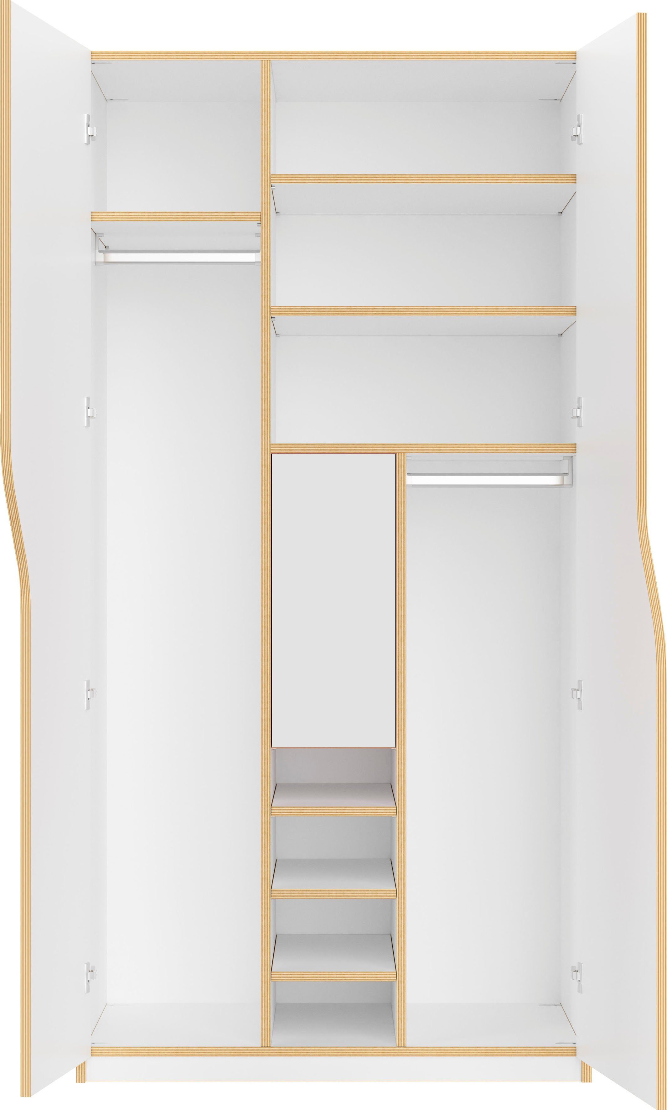 Müller SMALL LIVING Kleiderschrank Nr. Kleiderstangen PLANE Inklusive einer 1 und 2 Ausstattung Tür Innenliegenden