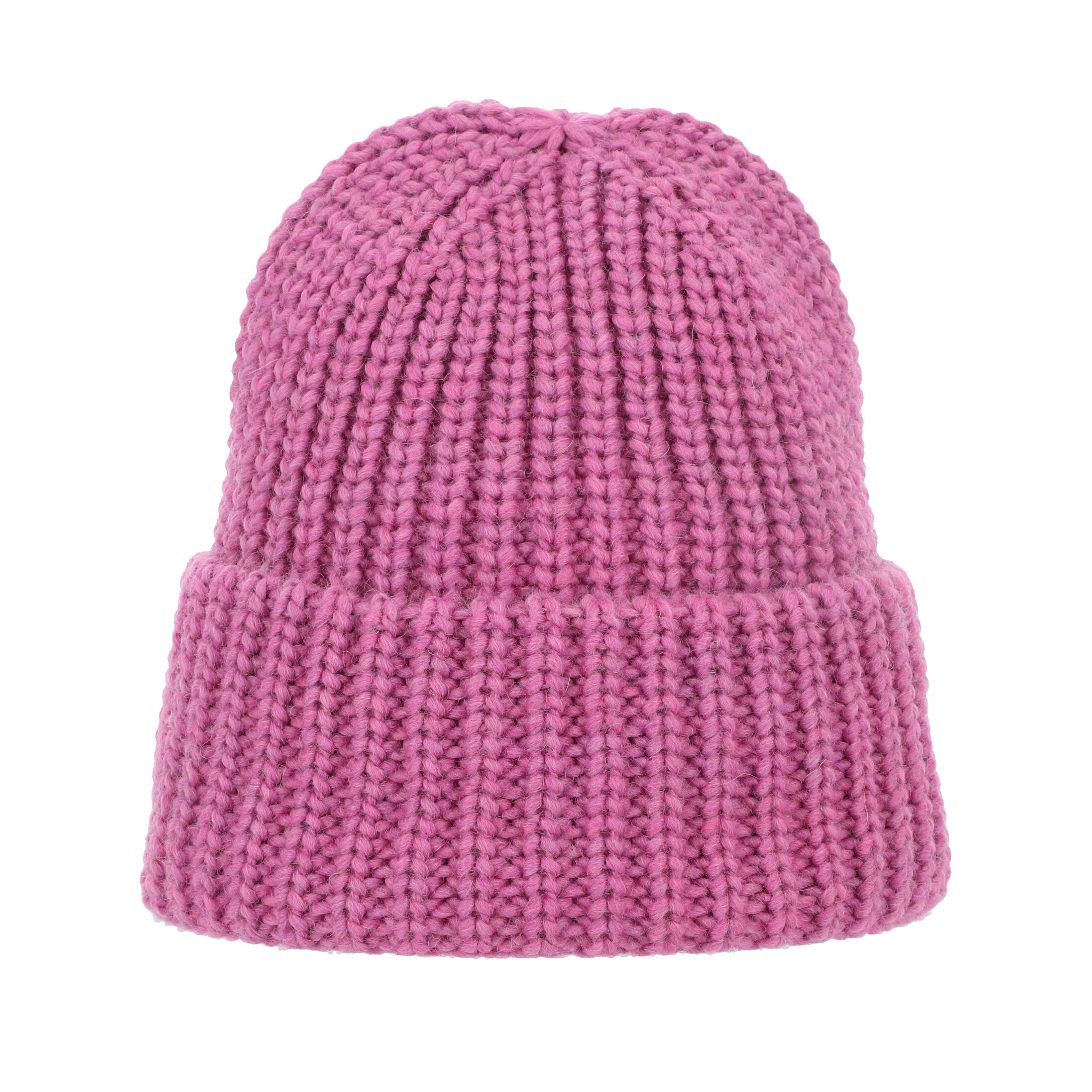 halsüberkopf Accessoires Strickmütze Grobstrickmütze mit breitem Umschlag Made in Germany
