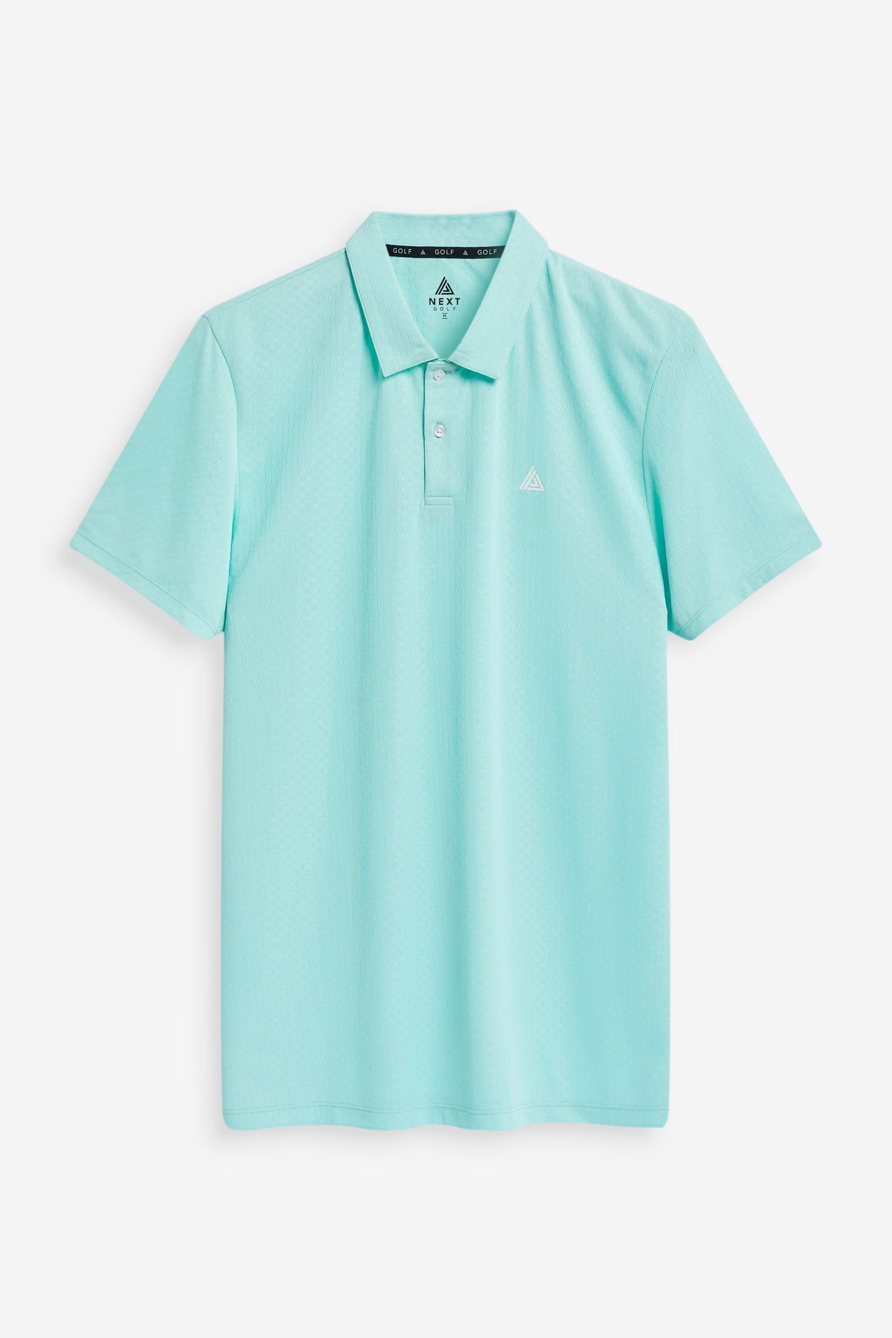 Next Poloshirt Strukturiertes Golf & Active Polohemd (1-tlg) Aqua Blue