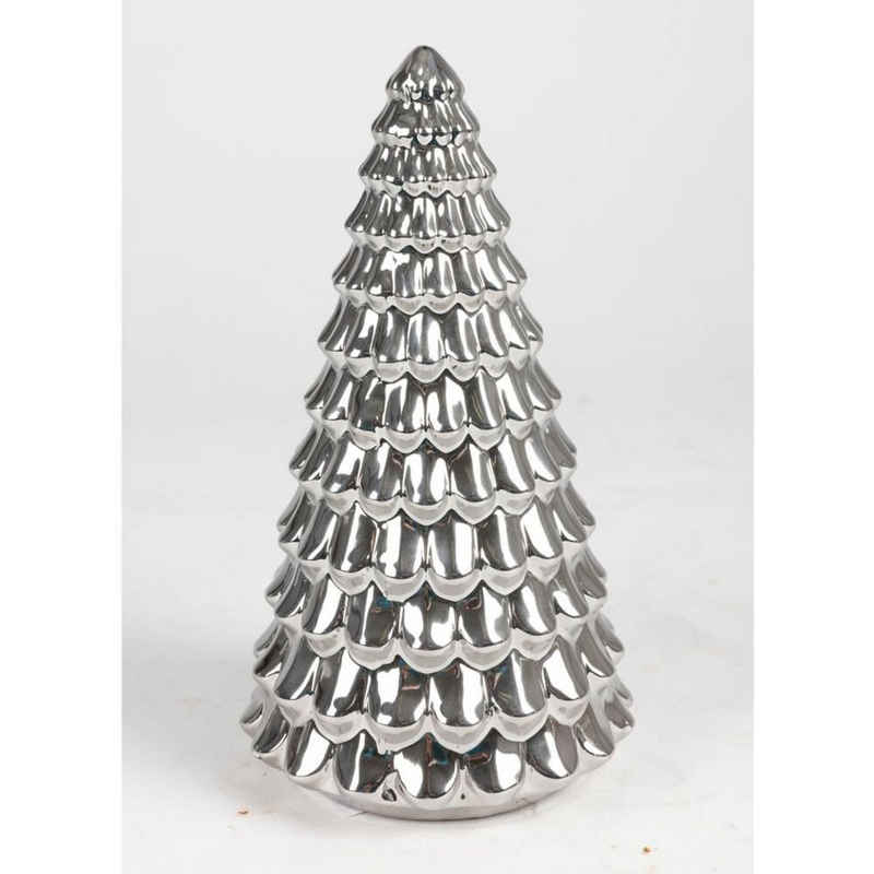 BURI Dekofigur 6x Weihnachten Keramik-Baum H=24,5cm Advent Dekoration Weihnachtsbaum