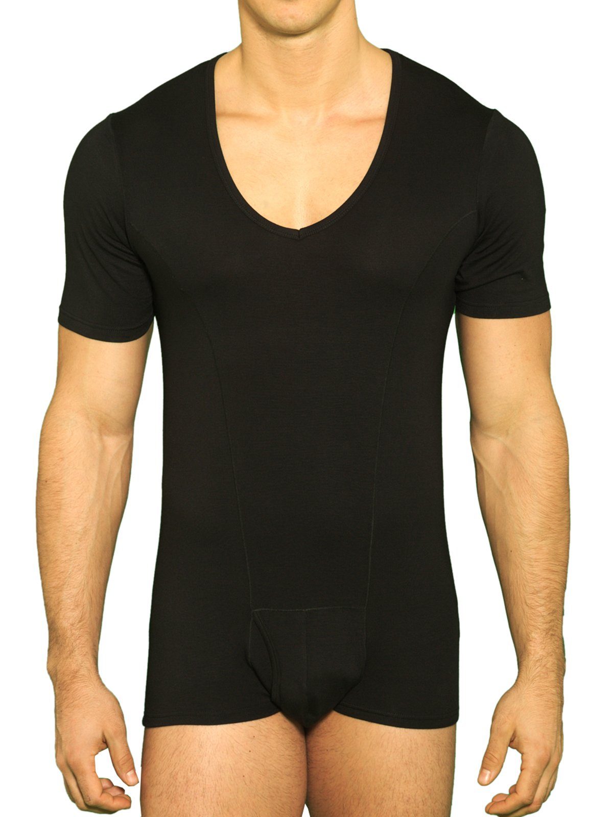 Business Kefali T-Shirt-Body Männerbody Unterhemd Schwarz, KC5012 Cologne Herrenbody