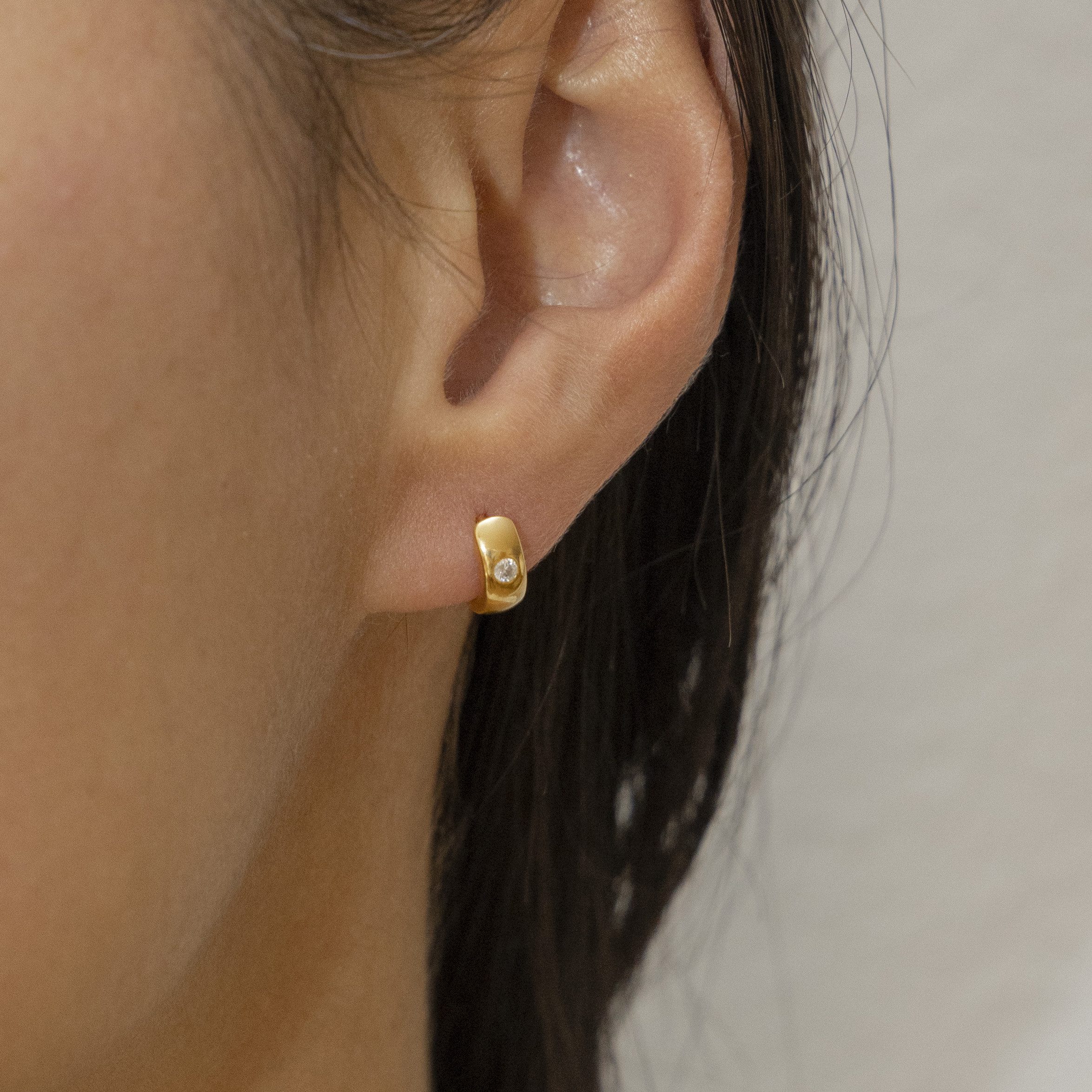 CAÏ Paar Creolen 925 Silber vergoldet Zirkonia