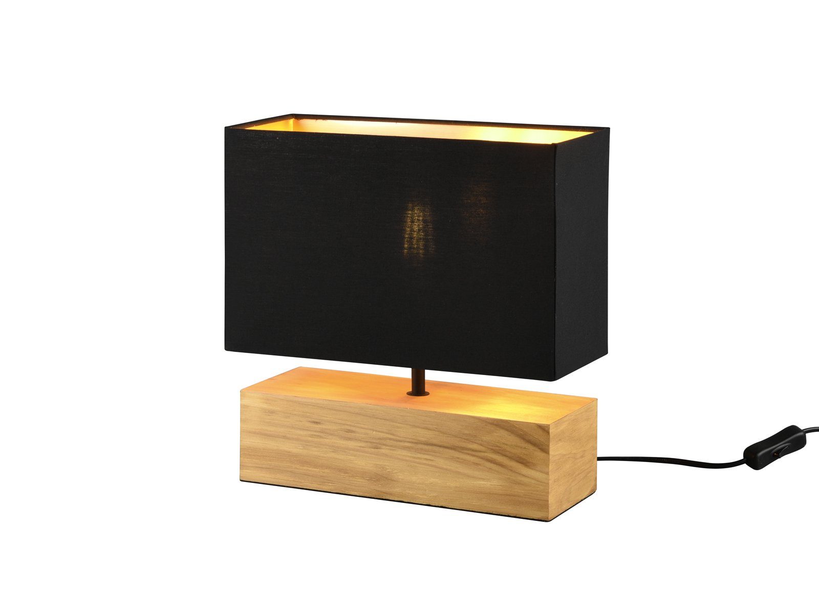 mit Nachttischlampe, Breite meineWunschleuchte Gold Fensterbank LED für Schwarz-Gold Schwarz Warmweiß, Schweden Holz-fuß 30cm dimmbar wechselbar, LED