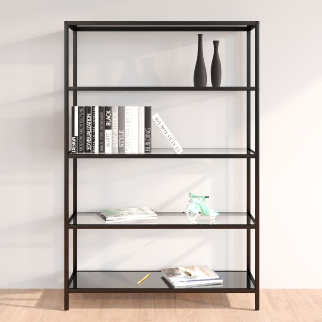 Transparent Regal Bücherregal cm 1-tlg. 100x36x168 und Gehärtetes vidaXL Glas, Schwarz