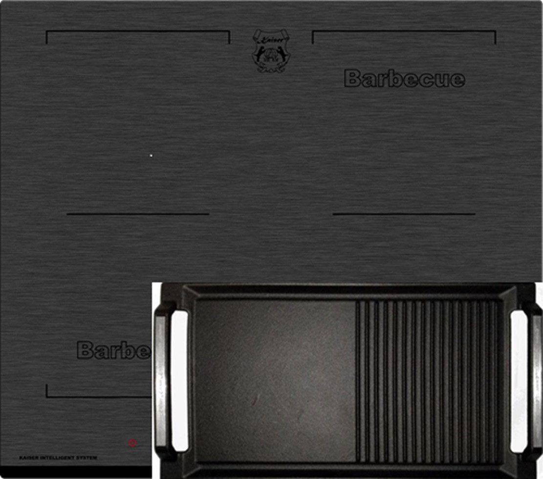 Kaiser Küchengeräte Induktions-Kochfeld KCT 6700 FI+Grillplatte, Glaskeramik mit Facetten, Autark Herd Power Booster 60 cm Barbecue