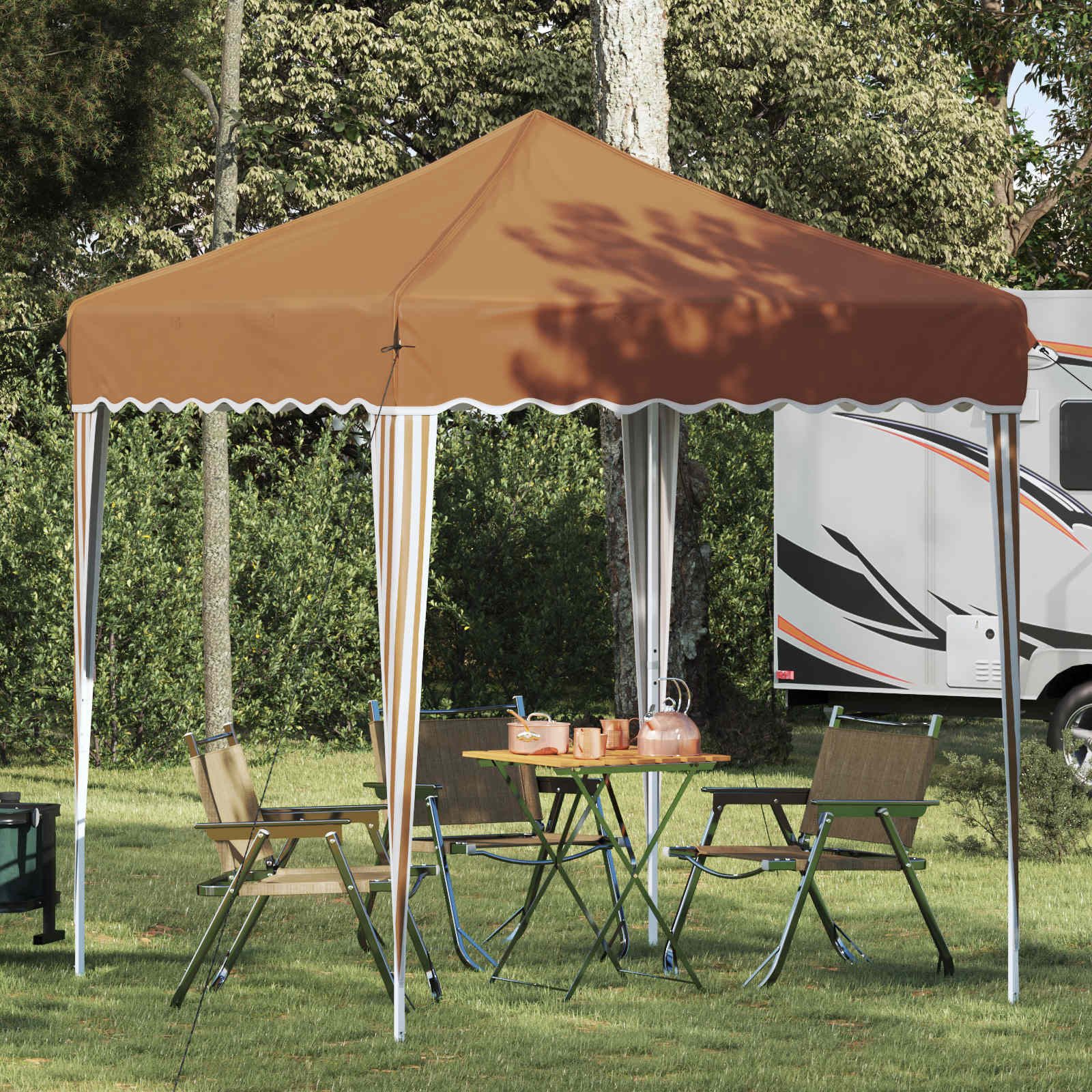 vidaXL Partyzelt Pop-up Partyzelt 195 x 195 x 245 cm Beige Oxford-Stoff
