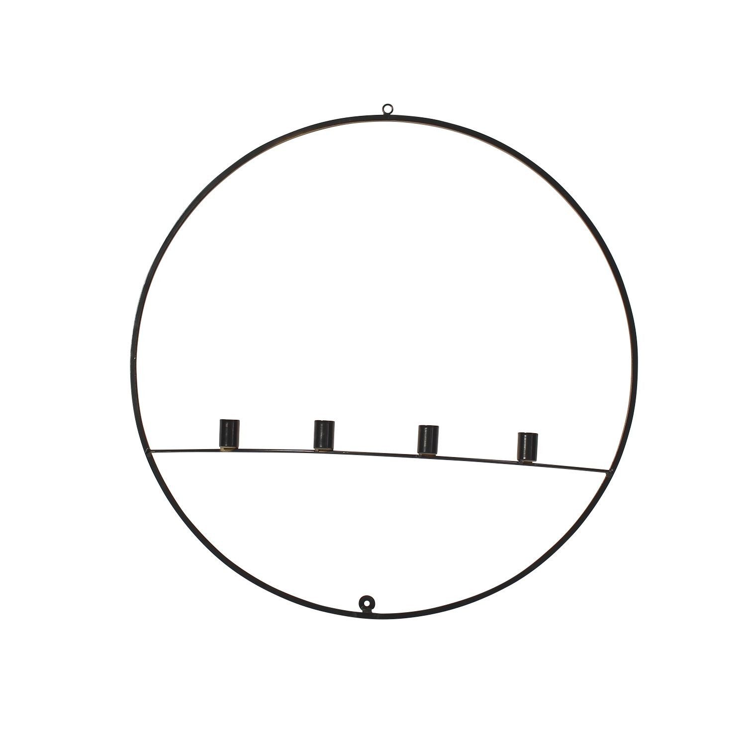 Werner Voß Kerzenhalter Kerzenleuchter Circle - Wandbefestigung - schwarz - Metall - D.
