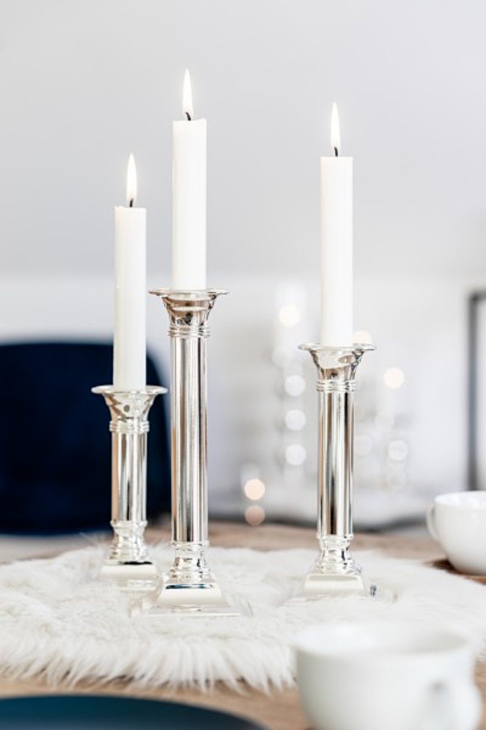 Brillibrum Kerzenständer Kerzenleuchter Silber Kerzenhalter 15 cm versilber günstig online kaufen