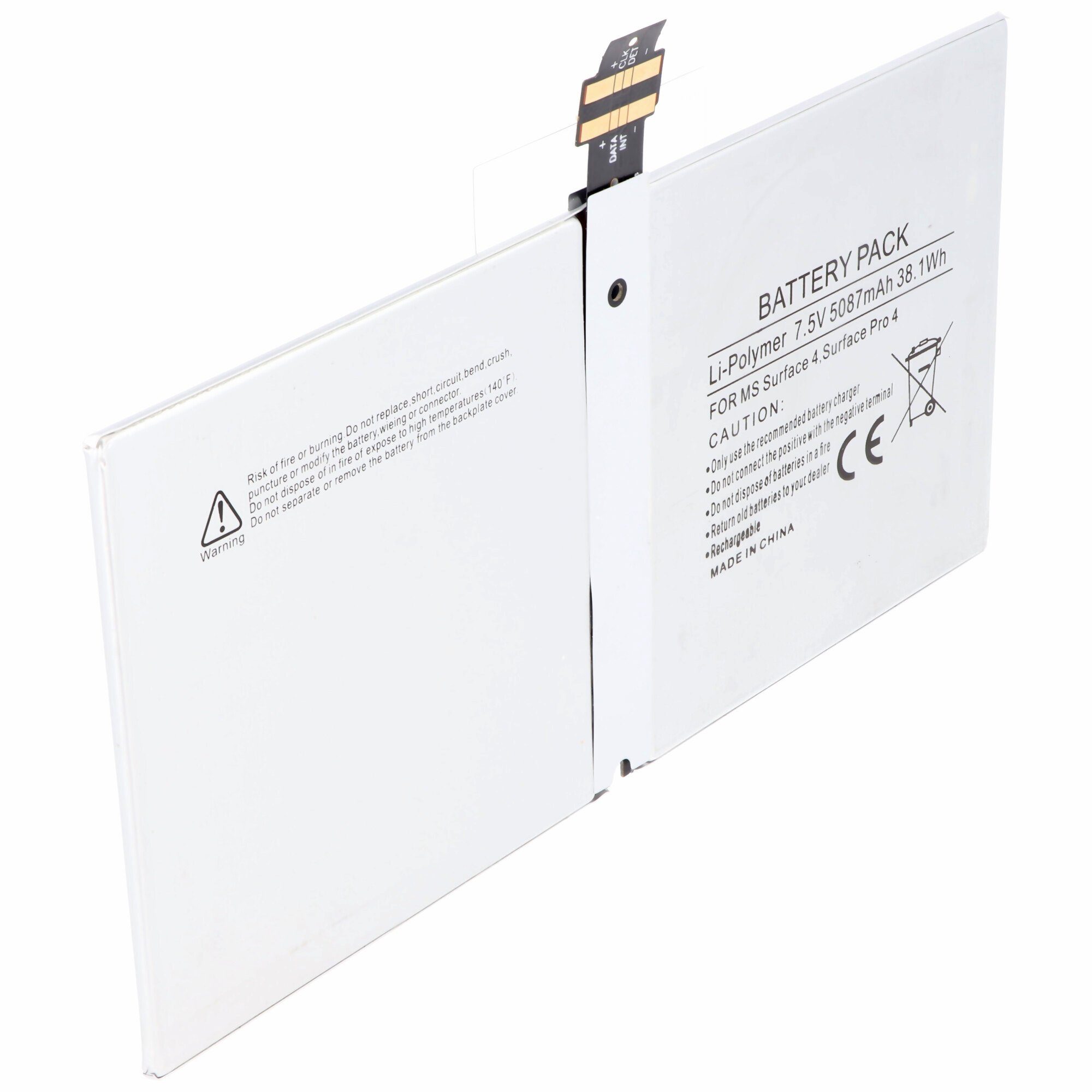 AccuCell Akku passend für Microsoft Surface 4, Surface Pro 4, 1724 Akku DYNR01 Akku 5087 mAh (7,5 V)