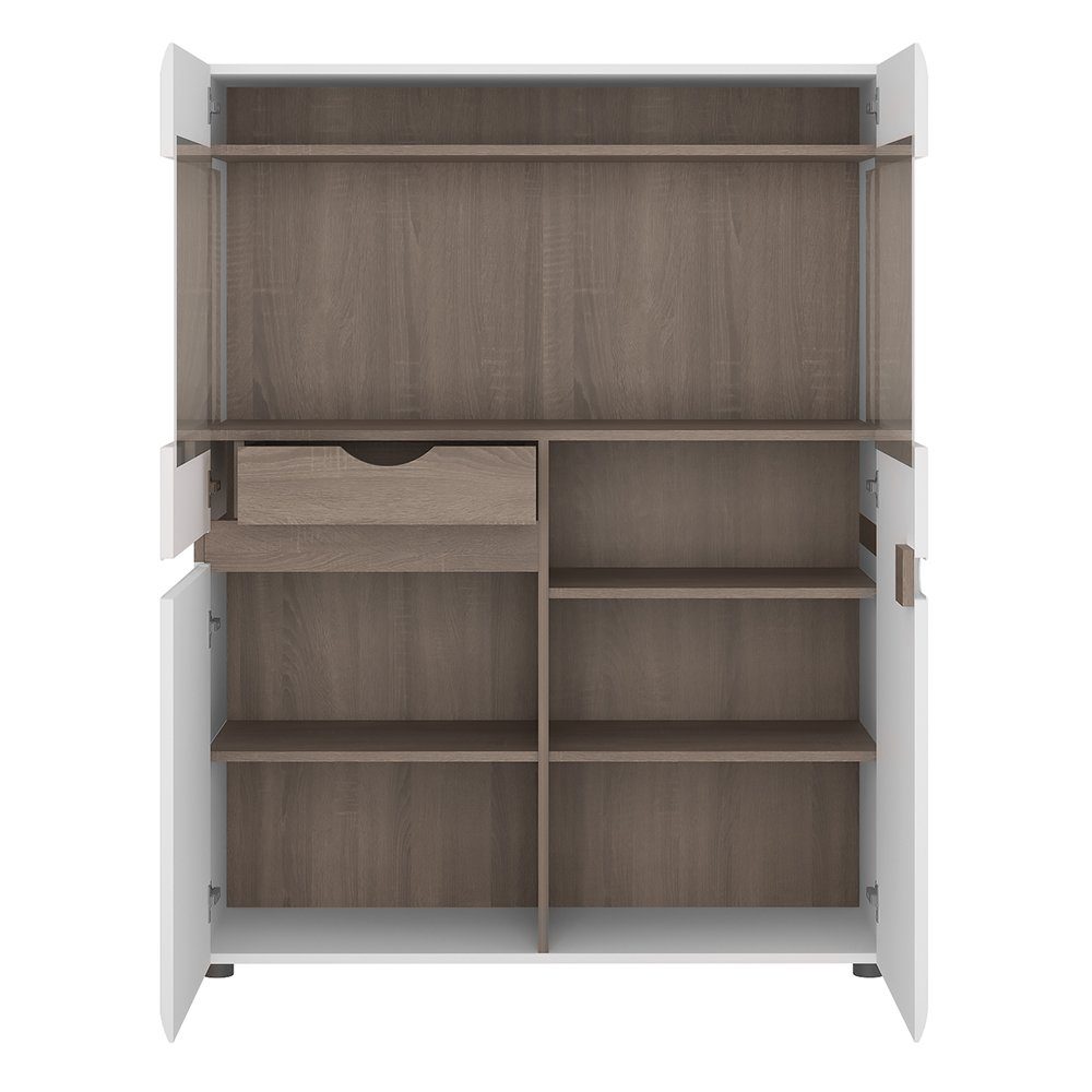 Lomadox Highboard LEGNICA-129, weiß Hochglanz mit günstig online kaufen