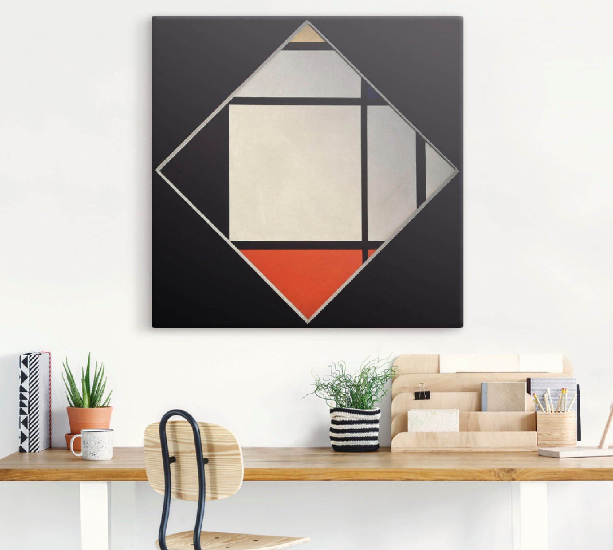 Artland Leinwandbild Rhombus II., Muster (1 St), auf Holzrahmen gespannt