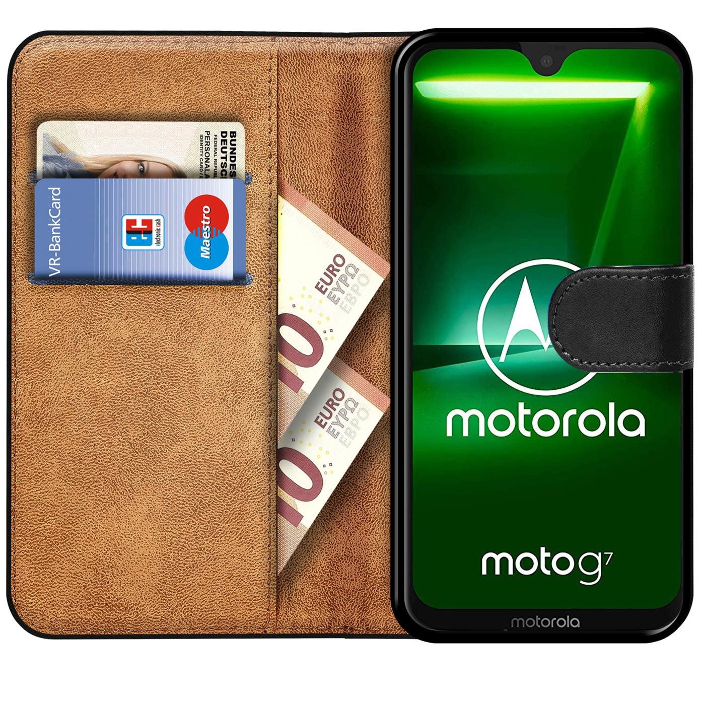 CoolGadget Handyhülle Book Case Handy Tasche für Motorola Moto G7 Power 6,2 Zoll, Hülle Klapphülle Flip Cover für Motorola G7 Power Schutzhülle stoßfest