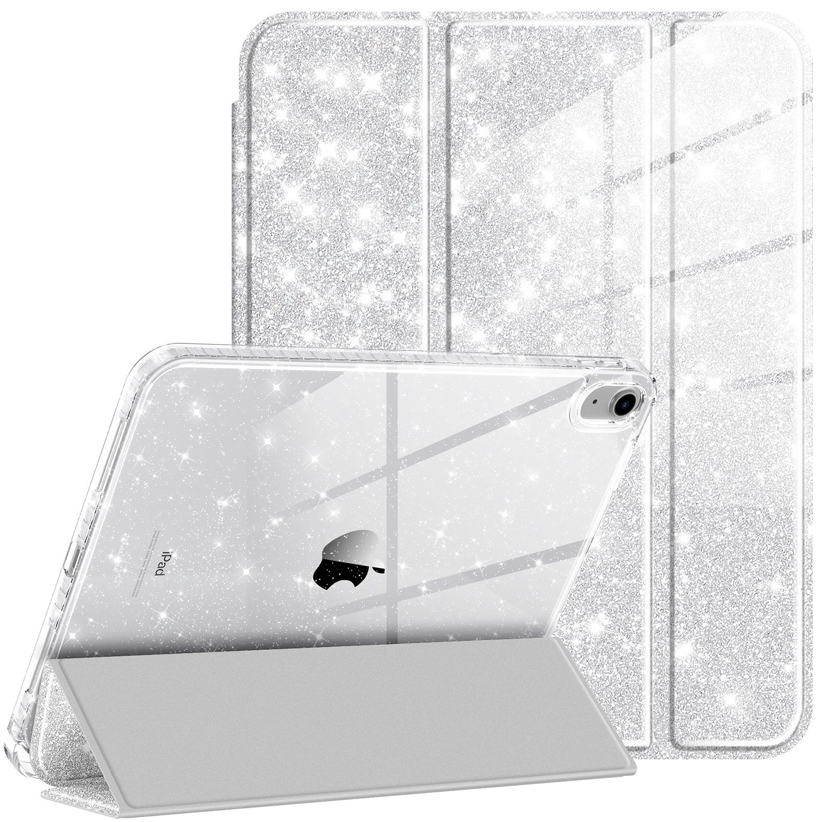 Fintie Tablet-Hülle für iPad 11 Generation 11 Zoll 2025(A16), iPad 10 Generation 2022 10,9 Zoll, mit Stifthalter, Glitzernde Stoßfeste Case mit Glänzende Rückseite