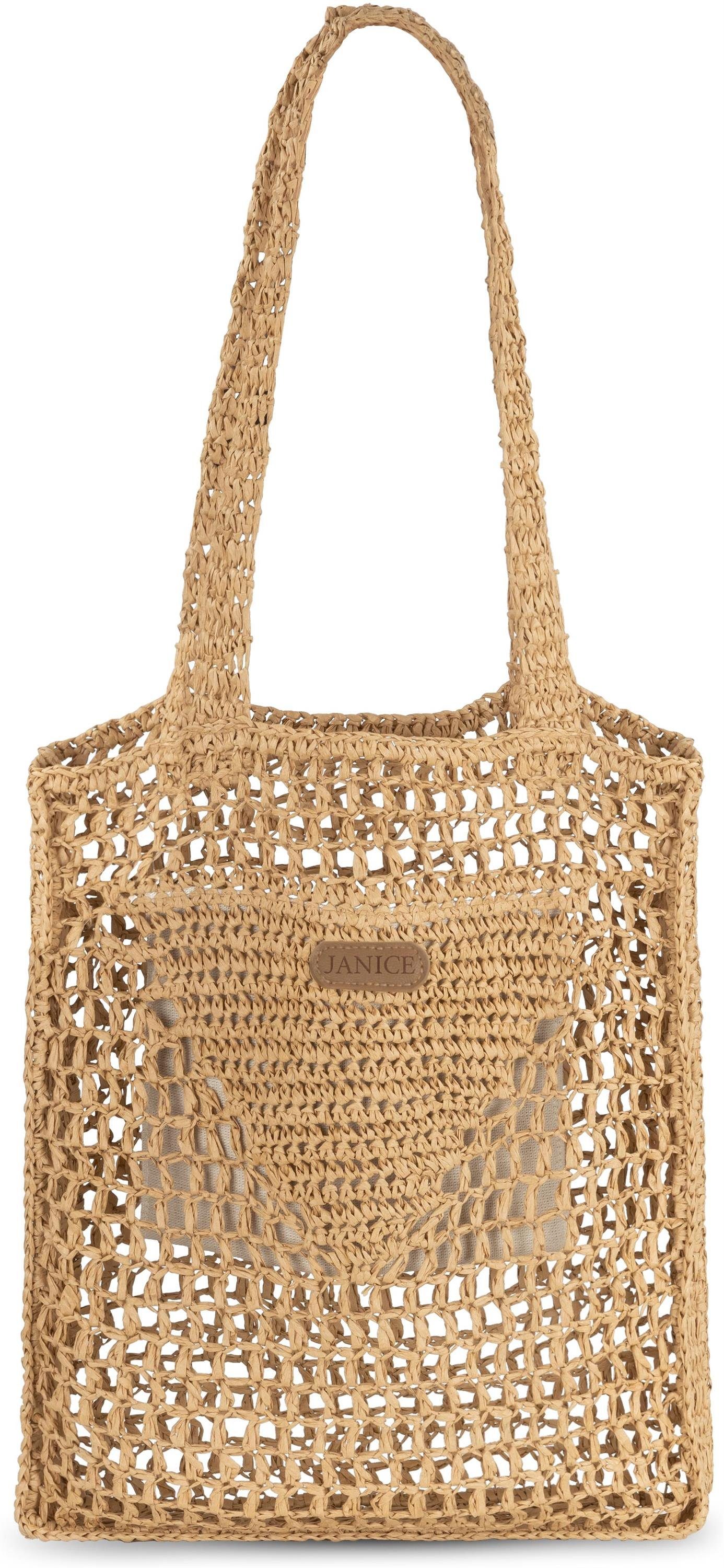 Janice Strandtasche Strandtasche 7 Liter Manila, Gehäkelte Tragetasche günstig online kaufen