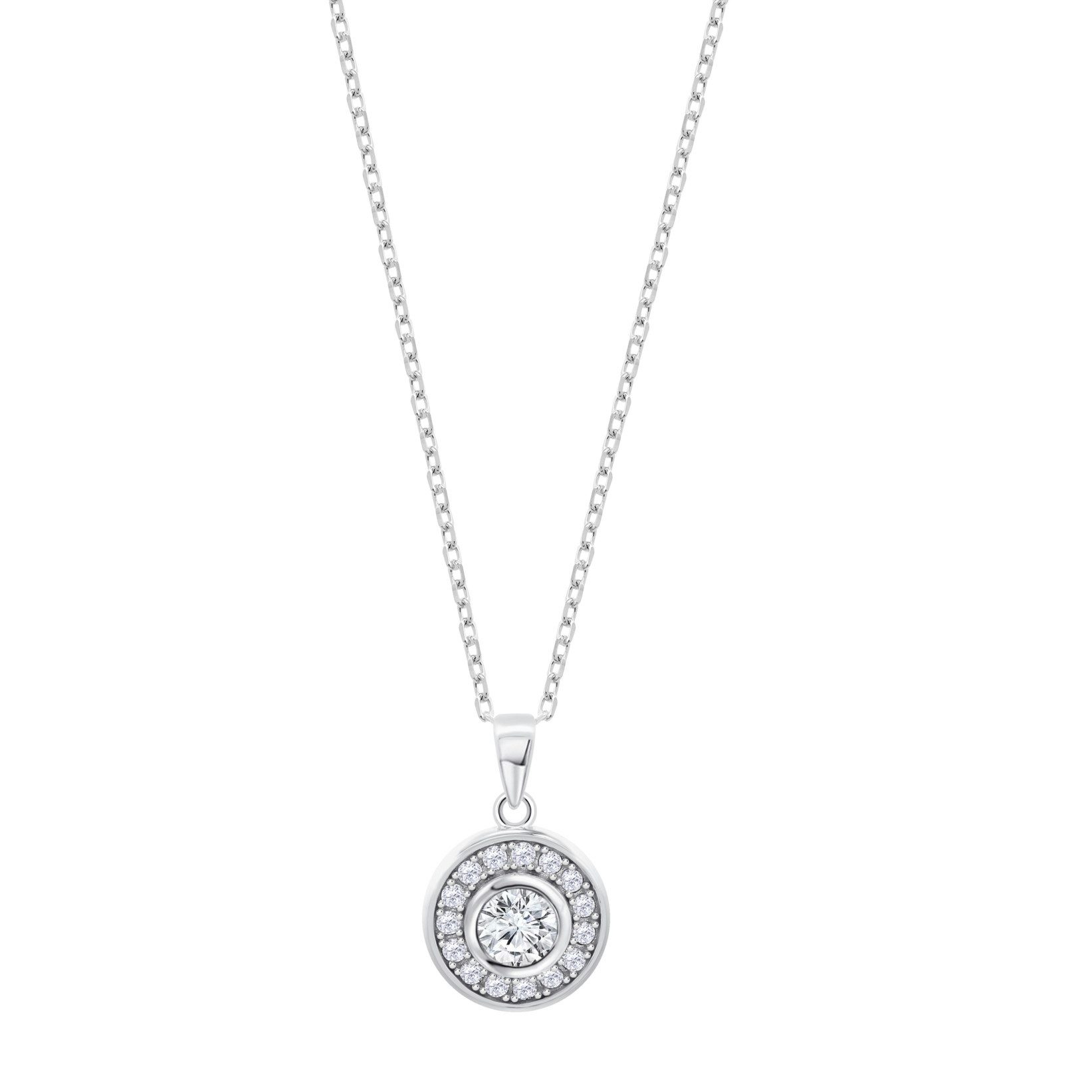 Lotus Kette mit Anhänger Silver Damen Halskette LP3105-1/1 Silber Zirkonia 42+3 cm