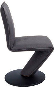 K+W Komfort & Wohnen federnder Drehstuhl Stuhl mit Struktur Drehteller Metall Sitzschale, schwarz Drive, in