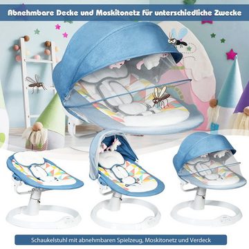 COSTWAY Babywippe Baby Schaukelstuhl, mit 5 Schwingung, Timing- & Bluetooth