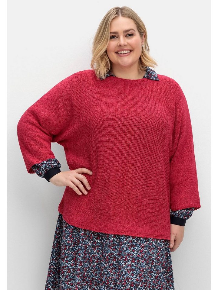 Sheego 3/4 Arm-Pullover Große Größen mit 3/4-Arm, aus Bändchengarn