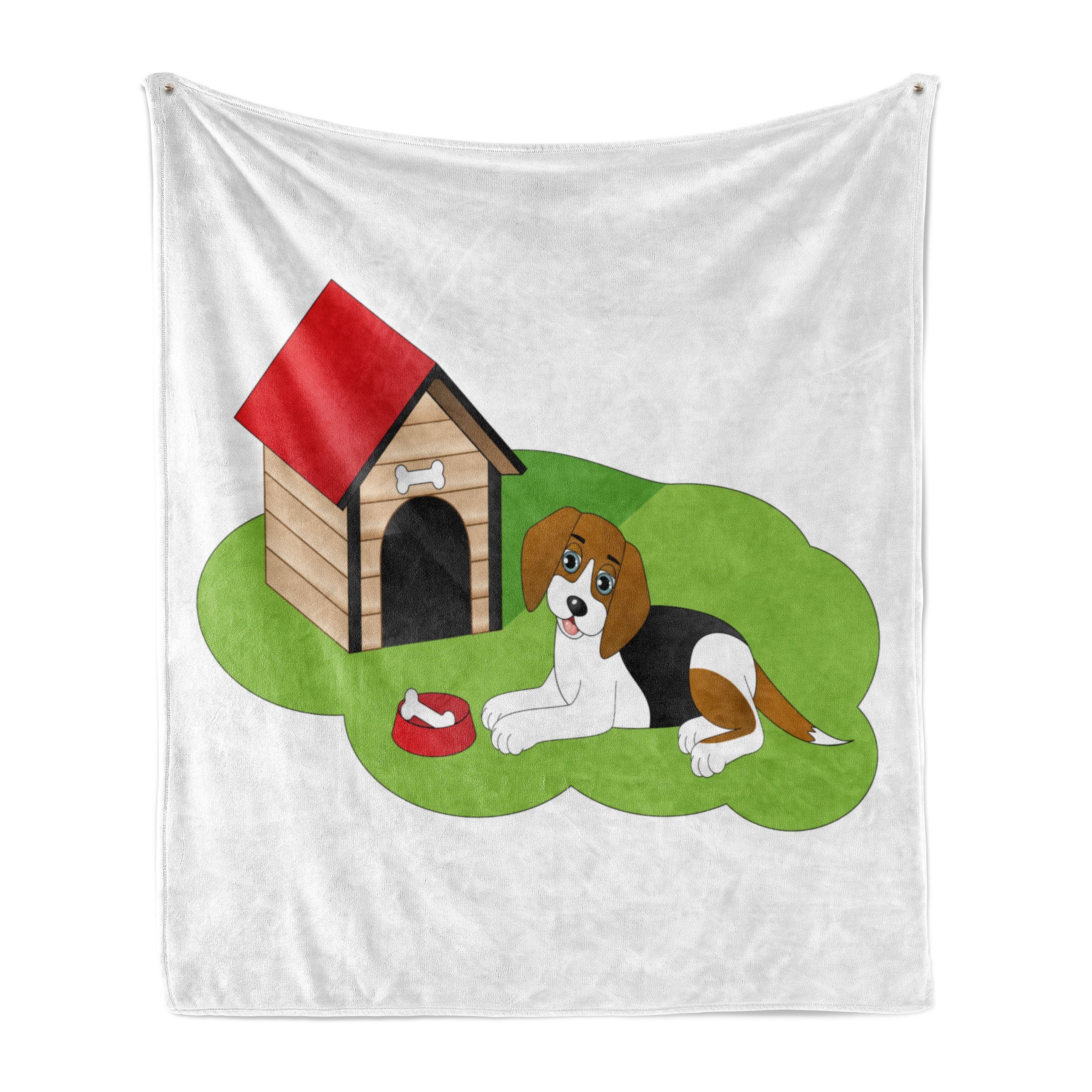 und für den Beagle Gemütlicher Grass Grafik House Abakuhaus, Knochen Innen- Plüsch Dog Wohndecke Außenbereich,